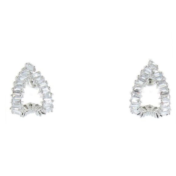 Cubic zirconia hoof shaped earrings - Picture 3 of 3